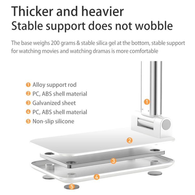SSKY X5 Desktop Phone Live Foldable Tablet Bracket, Style: Double Rod Phone Version (White)