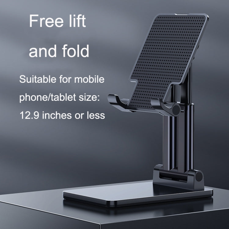 SSKY X5 Desktop Phone Live Foldable Tablet Bracket, Style: Double Rod Phone Version (Black)