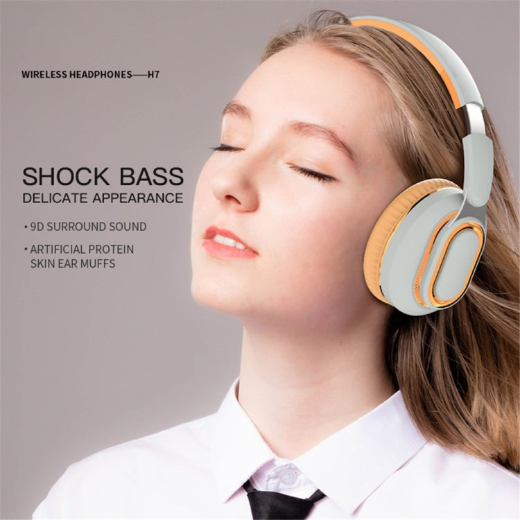 H7 Foldable Wireless Bluetooth Headset With Microphone Support TF Card, AUX(Gray)