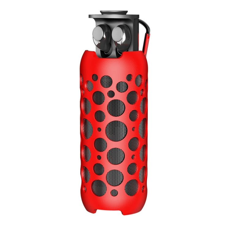K045 2 In 1 Outdoor Mini Wireless Bluetooth Audio In-Ear Headphones(Red)
