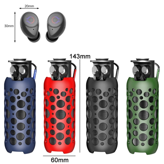 K045 2 In 1 Outdoor Mini Wireless Bluetooth Audio In-Ear Headphones(Green)