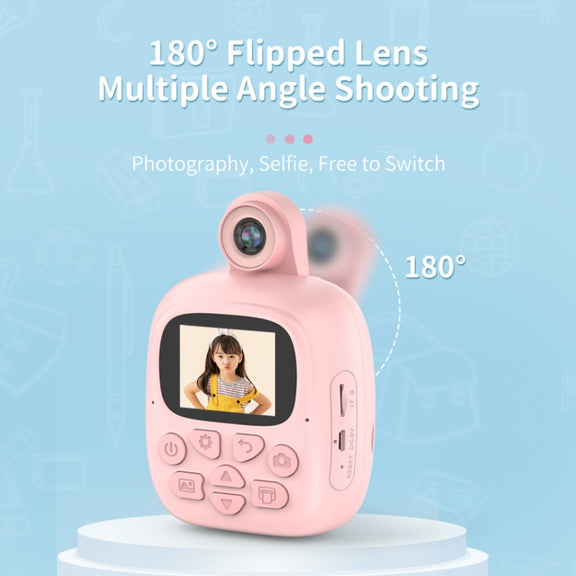 A18 HD Printable Cartoon Kids Digital Camera with Rotating Lens, Spec: Blue