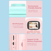 A18 HD Printable Cartoon Kids Digital Camera with Rotating Lens, Spec: Blue