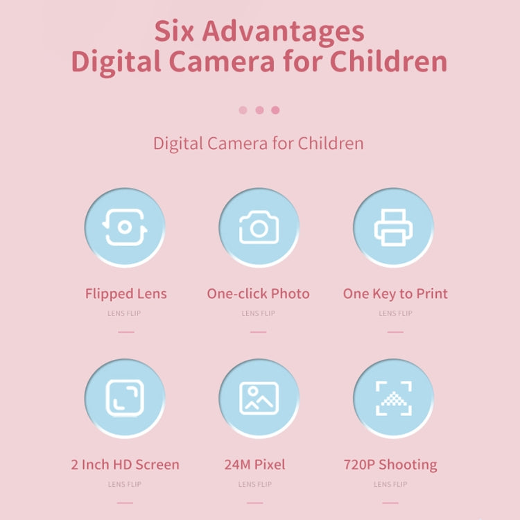 A18 HD Printable Cartoon Kids Digital Camera with Rotating Lens, Spec: Blue