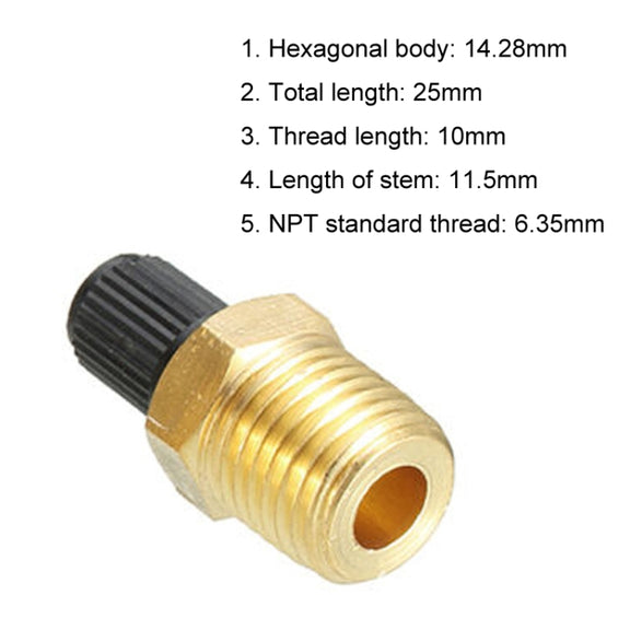 5PCS 1/4 NPT Threaded Nozzles Solid Nickel-Plated Brass Fuel Tank Filling Valve For Air Compressor