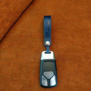 Hallmo First Layer Cowhide Leather Car Keychain(Crazy Horse Leather Blue)