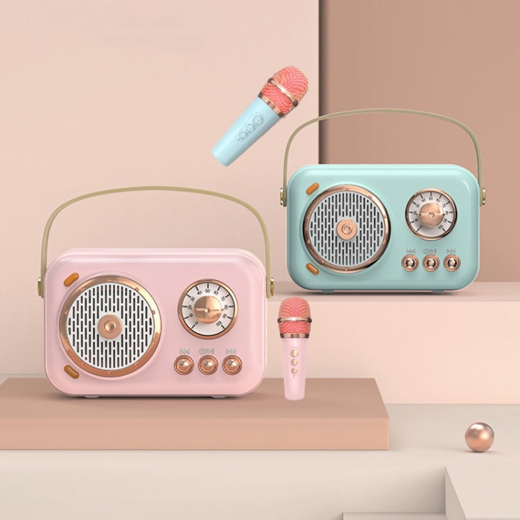 POLVCDG B152 Multi-Functional Small Family KTV Karaoke Microphone Sound Integration(Pink)