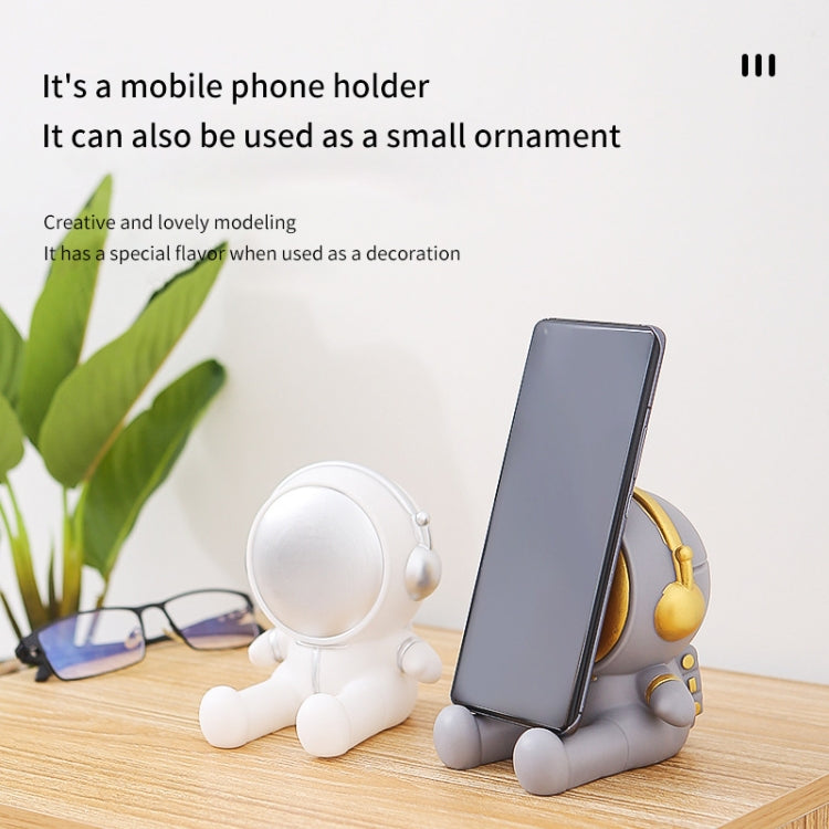Astronaut Tablet Phone Bracket Desktop Phone Holder Ornaments(Gray)