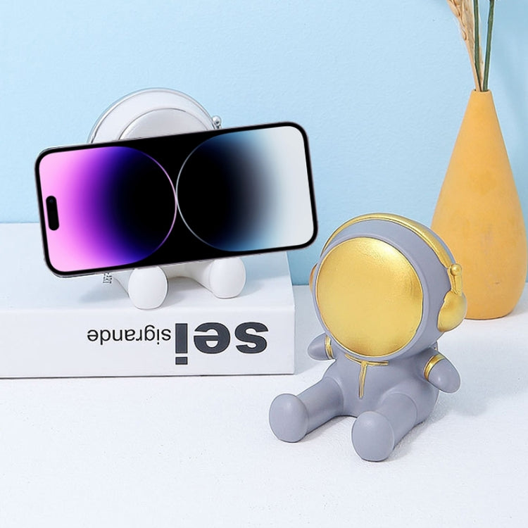 Astronaut Tablet Phone Bracket Desktop Phone Holder Ornaments(Gray)