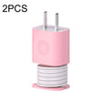 For iPhone 11/12 18W/20W Power Adapter 2pcs Protective Case Cover Data Cable Organizer(Pink) - Cable Organizer by PMC TechLife | Online Shopping South Africa | PMC TechLife