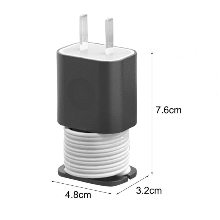 For iPhone 11/12 18W/20W Power Adapter 2pcs Protective Case Cover Data Cable Organizer(Black)