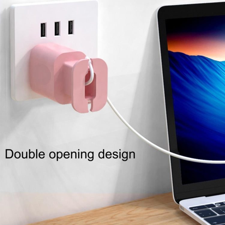 For iPhone 11/12 18W/20W Power Adapter 2pcs Protective Case Cover Data Cable Organizer(Black)