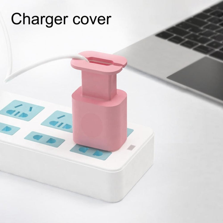 For iPhone 11/12 18W/20W Power Adapter 2pcs Protective Case Cover Data Cable Organizer(Black)