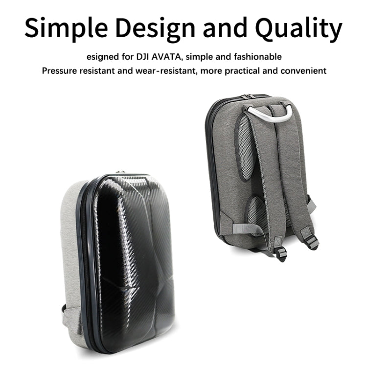 For DJI Avata Carbon Fiber Backpack Shockproof And Water-resistant Bag(Black and Gray)