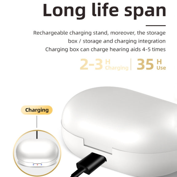 GM-902 Wireless Magnetic Charging Hearing Aids Elderly Sound Amplifier(Red Blue+Black)