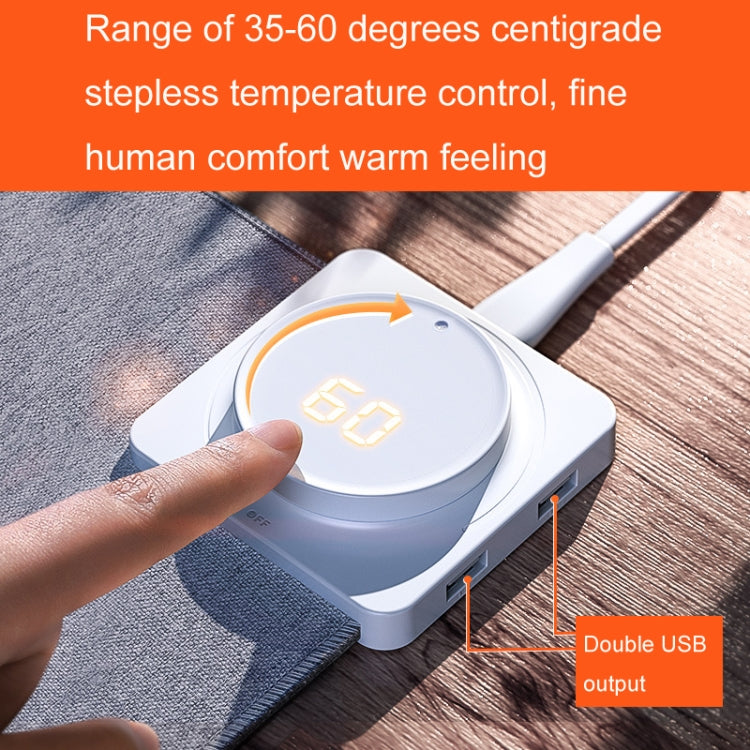 Joyroom JR-CY335 220V Smart Office Desktop Heating Thermostatic Mouse Pad, US Plug, Size: 60x36cm(Dark Gray)