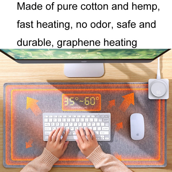Joyroom JR-CY335 220V Smart Office Desktop Heating Thermostatic Mouse Pad, US Plug, Size: 60x36cm(Dark Gray)