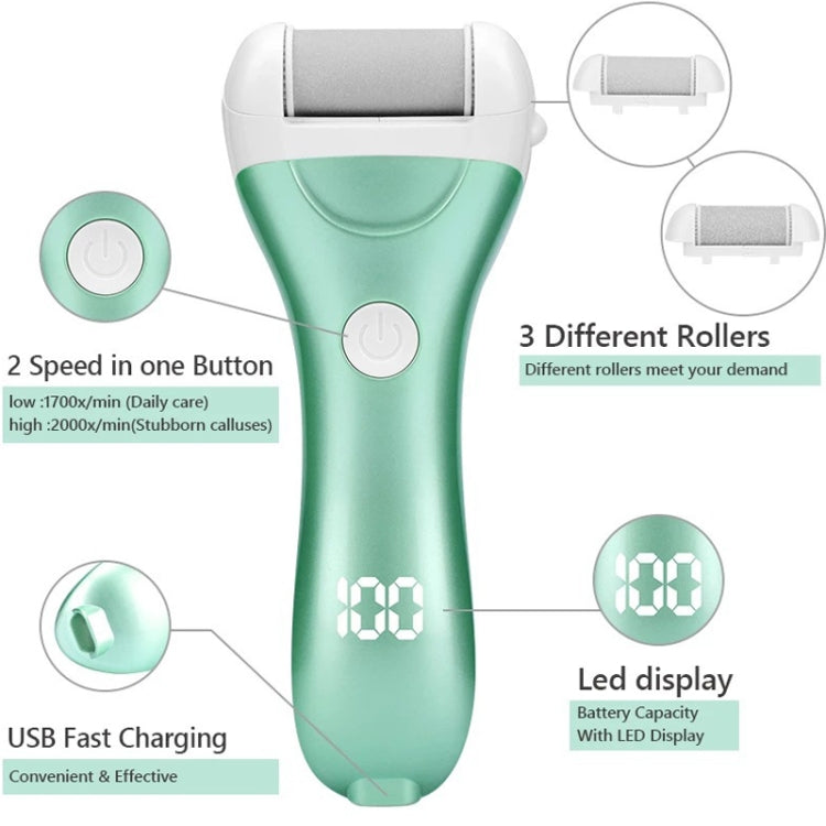 Electric Foot Grinder Digital Display USB Pedicure Peeling(Gold)