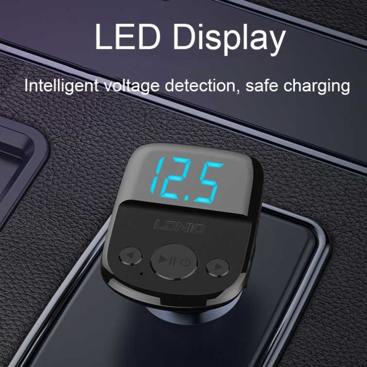 LDNIO C706Q QC3.0+AUTO-ID Car Bluetooth FM Music Digital Display Car Charger with Micro USB Cable
