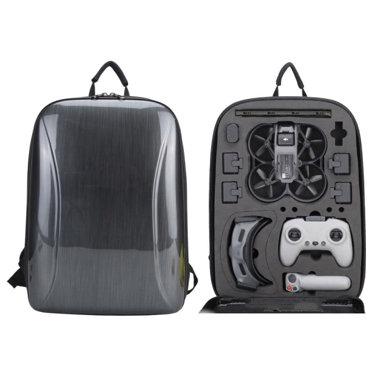 For DJI AVATA  Storage Bag Hard Shell Water-resistant Shoulder Bag Backpack(Brushed Gray)