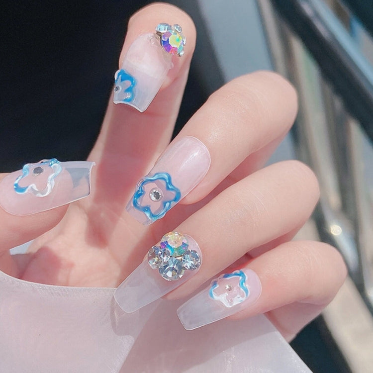 20 PCS Nail Jewelry Stacked Diamond Nail Sticker Accessories(H522 Large White)
