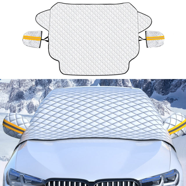 SUITU R-3945 Car Winter Front Glass Snow Shield Defrost Sunshade Thickened Car Clothing, Style: Non-magnet With Earmuffs