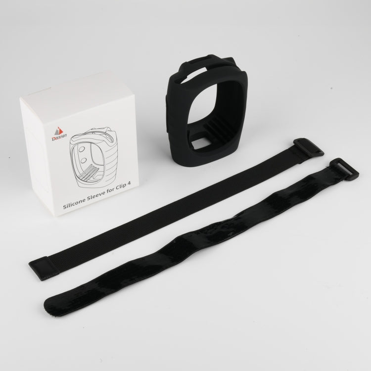 For JBL Clip 4 Bluetooth Speaker Silicone Case Protective Cover With Straps(Black)