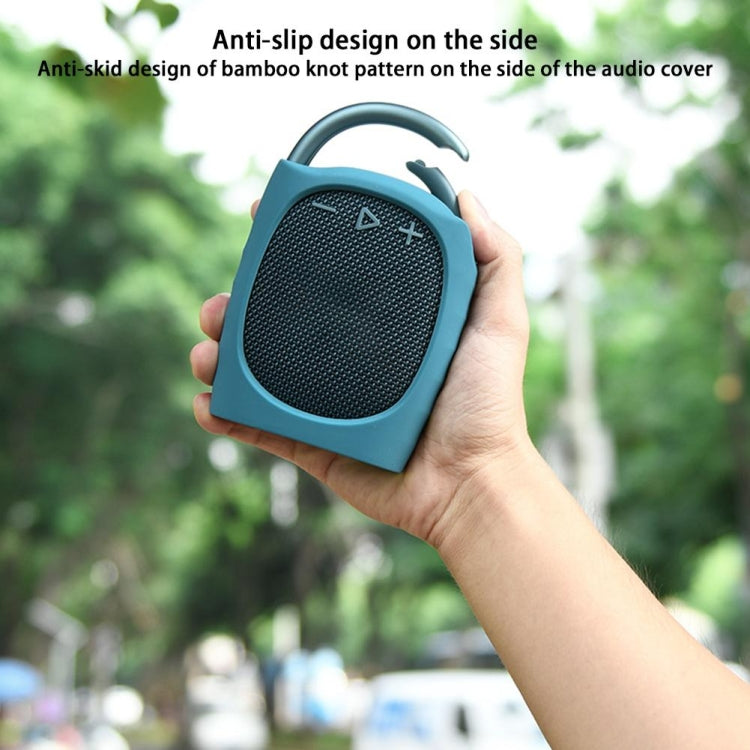 For JBL Clip 4 Bluetooth Speaker Silicone Case Protective Cover With Straps(Black)