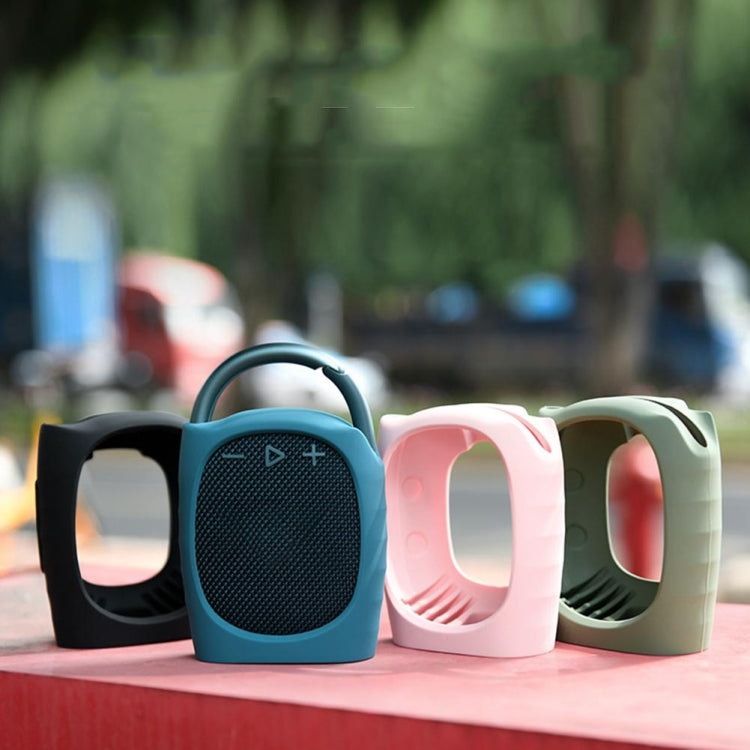 For JBL Clip 4 Bluetooth Speaker Silicone Case Protective Cover With Straps(Black)