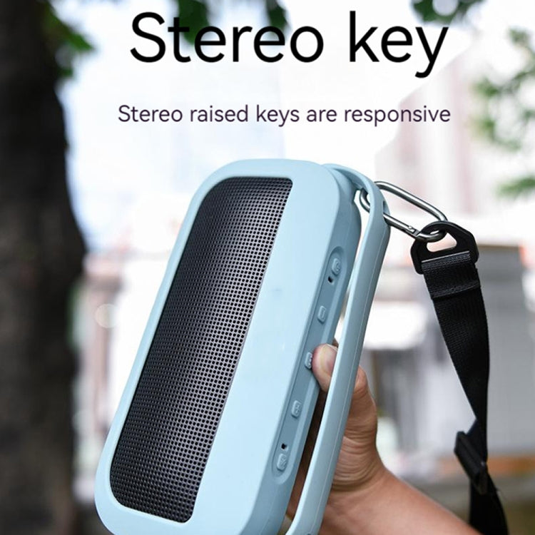 For Bose SoundLink Flex Bluetooth Speaker Silicone Protective Case Cover With Shoulder Strap(Blue)