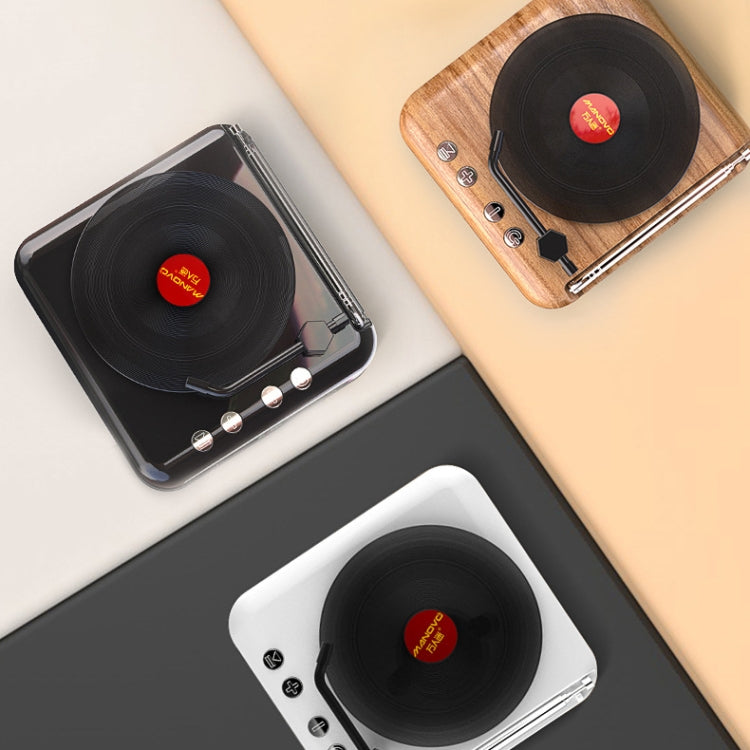 Manovo H3 Retro Vinyl Record Player Shape Mini Bluetooth Speaker, Color: Wood Grain