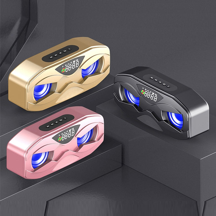 M5 Portable 6D Surround Sound Digital Display Bluetooth Speaker(Black)