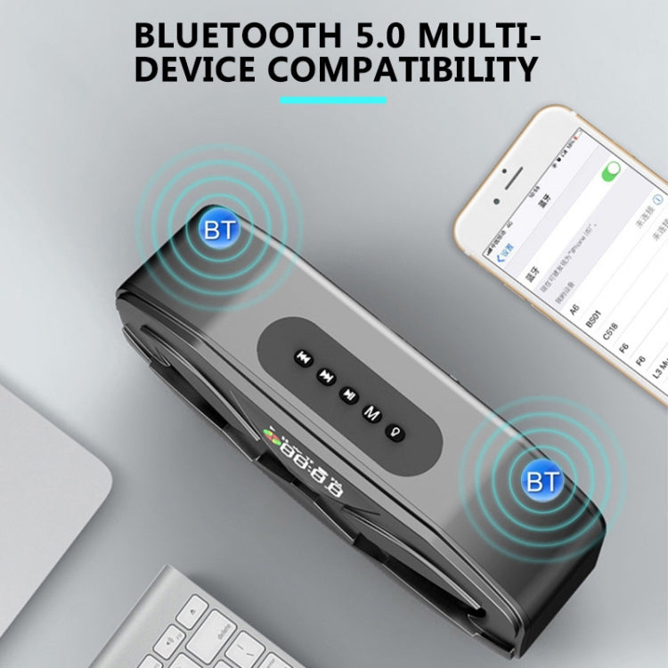 M5 Portable 6D Surround Sound Digital Display Bluetooth Speaker(Gold)