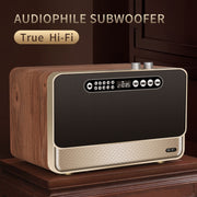 W1 Wooden HIFI Sound Effect Desktop Wireless Bluetooth Speaker(Gold)