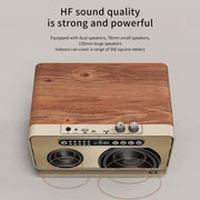 W1 Wooden HIFI Sound Effect Desktop Wireless Bluetooth Speaker(Gold)