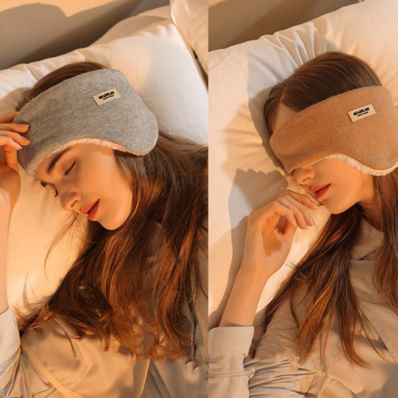 Golovejoy Winter Warm Soundproof Earmuffs + Earplugs Set Sleep Eye Mask(Khaki)