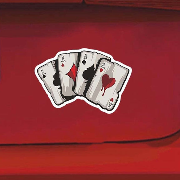 10pcs Colourful Spray-painted Reflective Playing Card Sticker