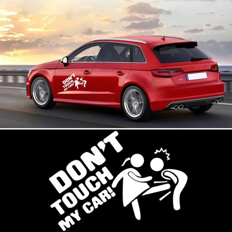 10pcs Car Sticker Do Not Touch My Car Personalised Reflective Warning Sticker(White)