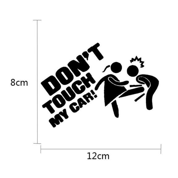 10pcs Car Sticker Do Not Touch My Car Personalised Reflective Warning Sticker(White)