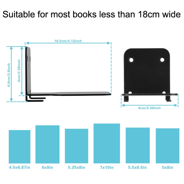 Hidden Stainless Steel Suspended Bookshelf Wall Support Frame Wall Mounted Bracket(White)