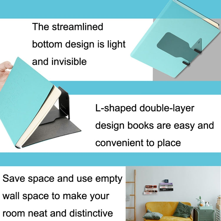 Hidden Stainless Steel Suspended Bookshelf Wall Support Frame Wall Mounted Bracket(White)