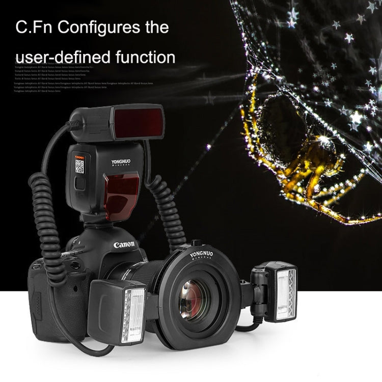 For Canon TTL Oral Insect Insect Teeth Ring Light YONGNUO YN24EX Macro Ring Flash Speedlite(Black)