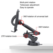 Yesido C111 Double Pole Rotating Telescopic Arm Car Bracket(Black)