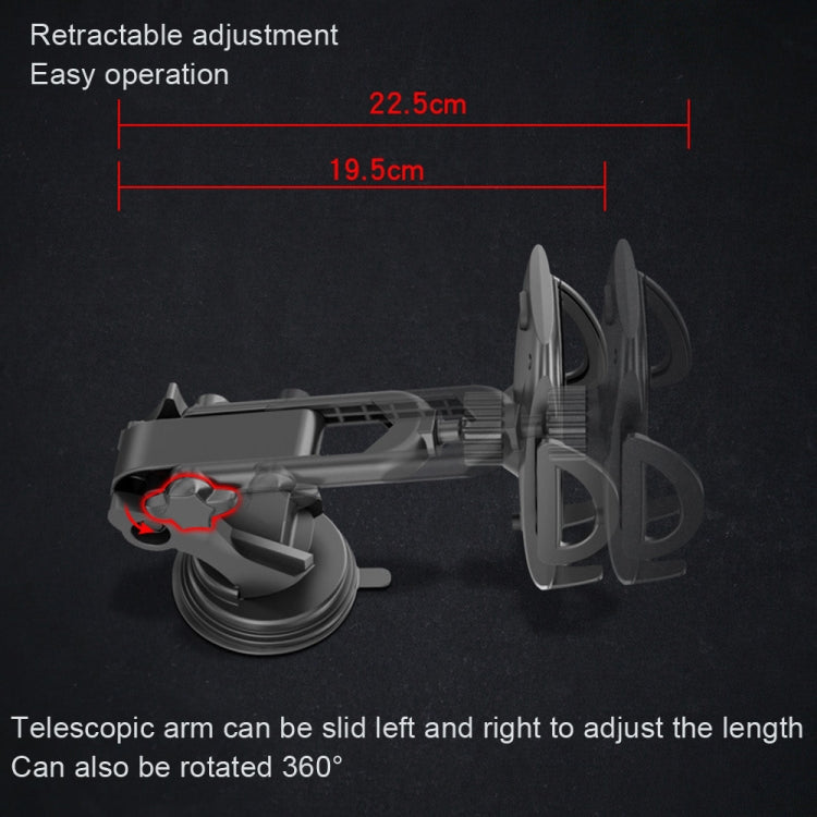 Yesido C111 Double Pole Rotating Telescopic Arm Car Bracket(Black)