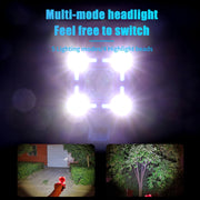 2 In 1 Bike 140db Bell 4 Lamp Cycling Light Bicycle Horn 5-sounds Alarm(Black)