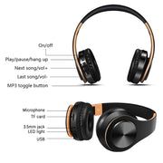 LPT660 Bluetooth Wireless Headset HIFI Stereo Sports Headphones(White+Blue)
