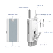 Q8 8-in-1 Multi-function Headset Cleaning Pen Keyboard Mobile Phone Cleaner(White)