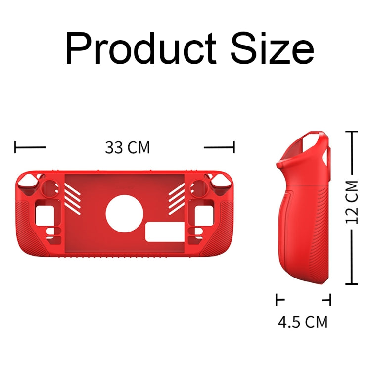 For Steam Deck V3 Non-slip Silicone Protective Case for Pocket Consoles(Red)