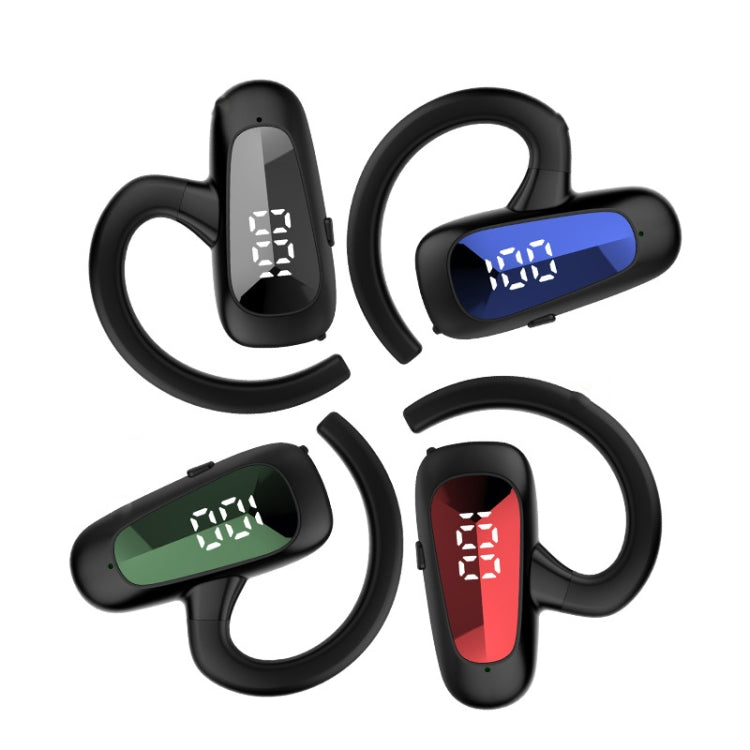 Bone Conduction Concepts Digital Display Stereo Bluetooth Earphones, Style: Single Ear(Black)