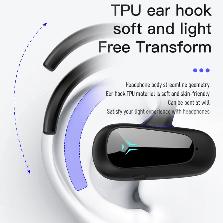 Bone Conduction Concepts Digital Display Stereo Bluetooth Earphones, Style: Single Ear(Green)